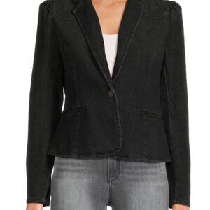 For The Republic Washed Black Denim Blazer